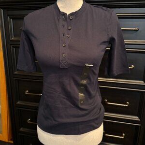 Banana Republic Factory Navy Henley XXS New with Tags